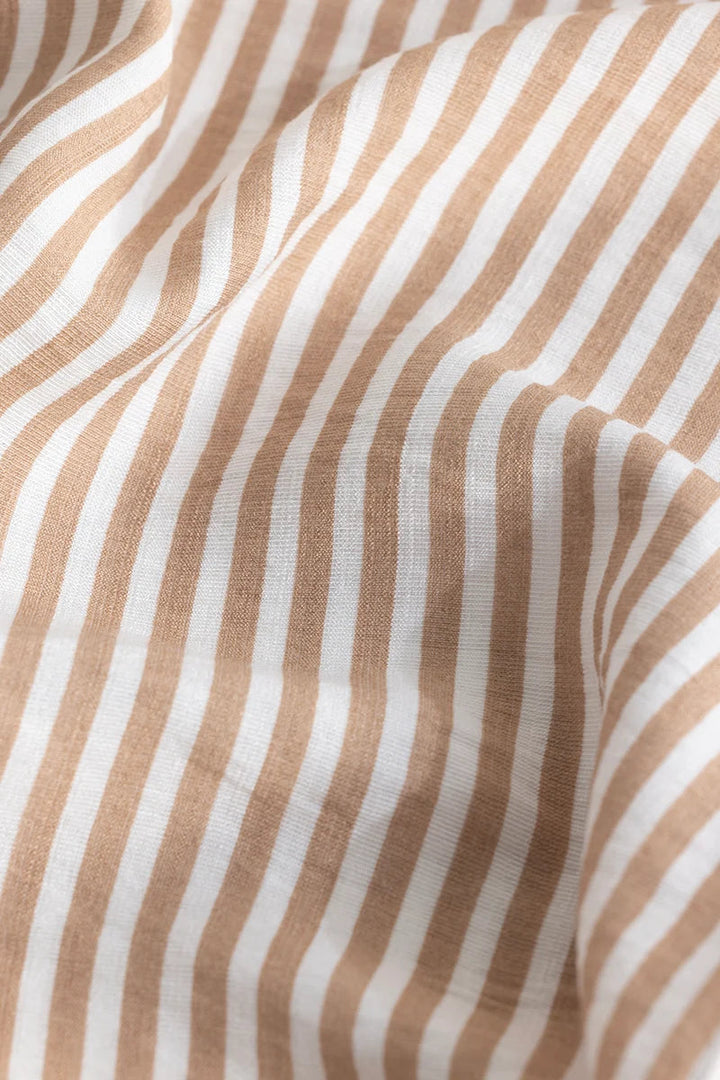 Sophisticated Beige Striped Shirt