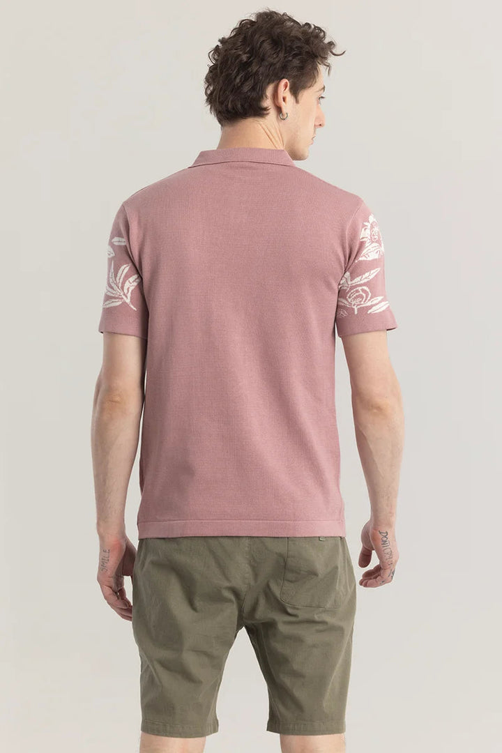 Pink Floral Elegance Polo T-Shirt