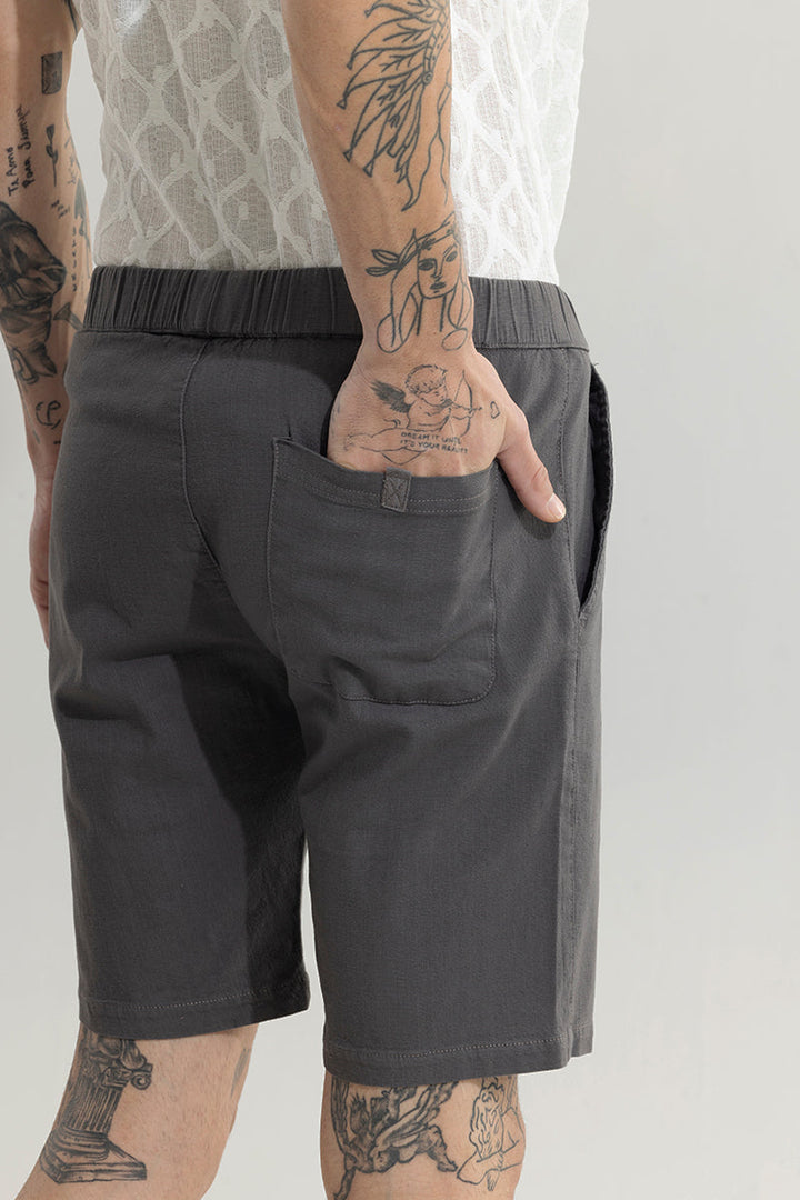 Rugged Grey Linen Shorts