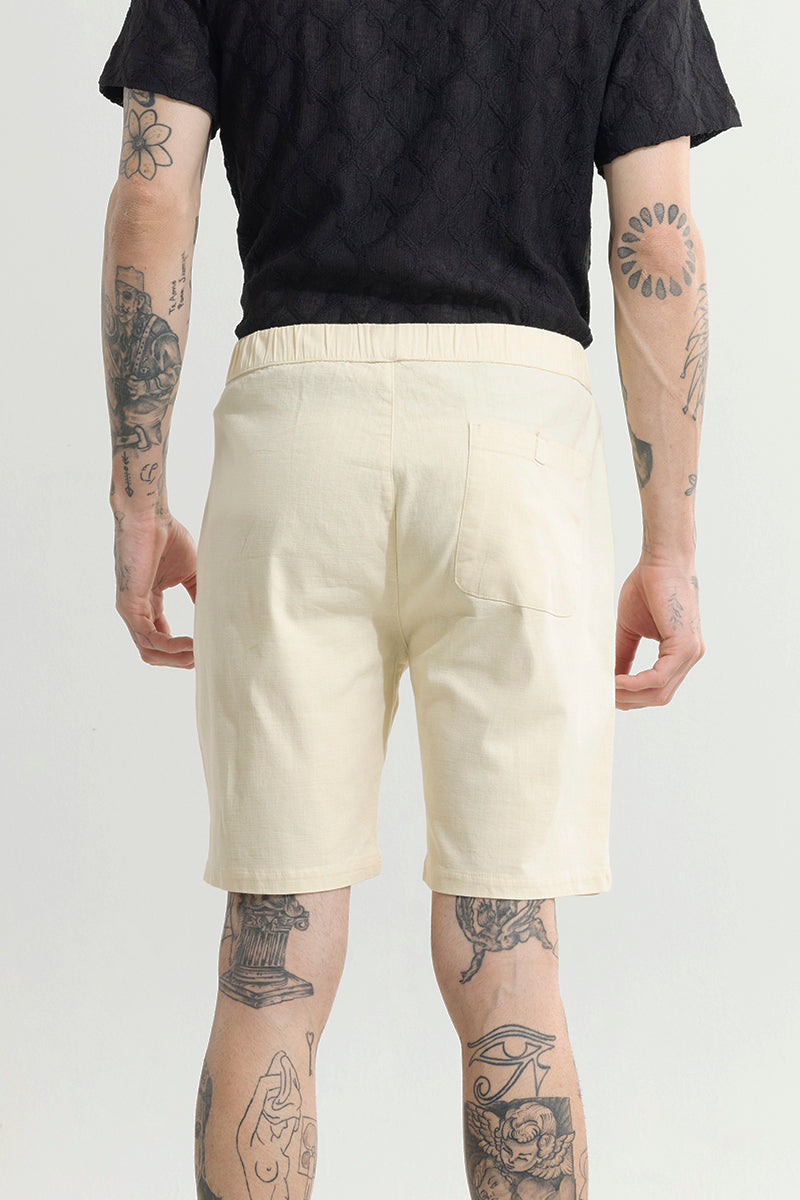 Rugged Cream Linen Shorts