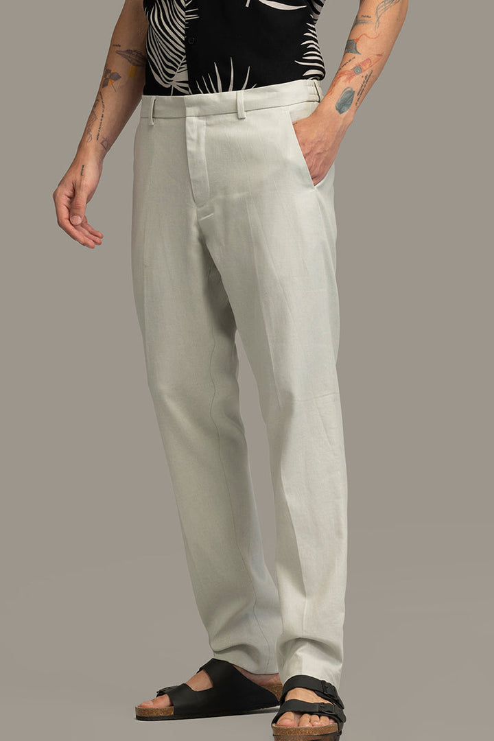 Metropolitan Light Grey Linen Trousers