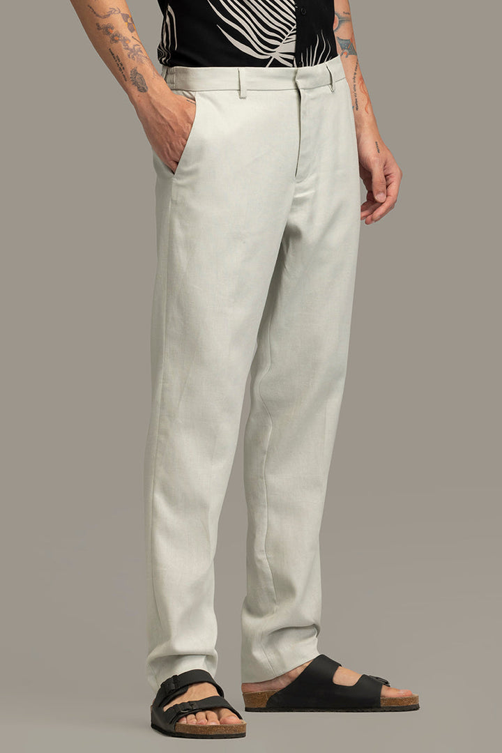 Metropolitan Light Grey Linen Trousers