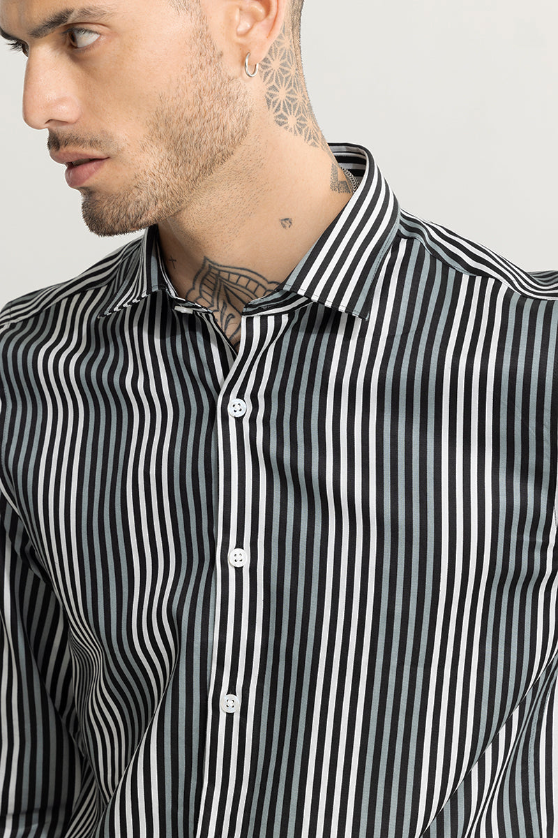 Black Streak Striped Shirt