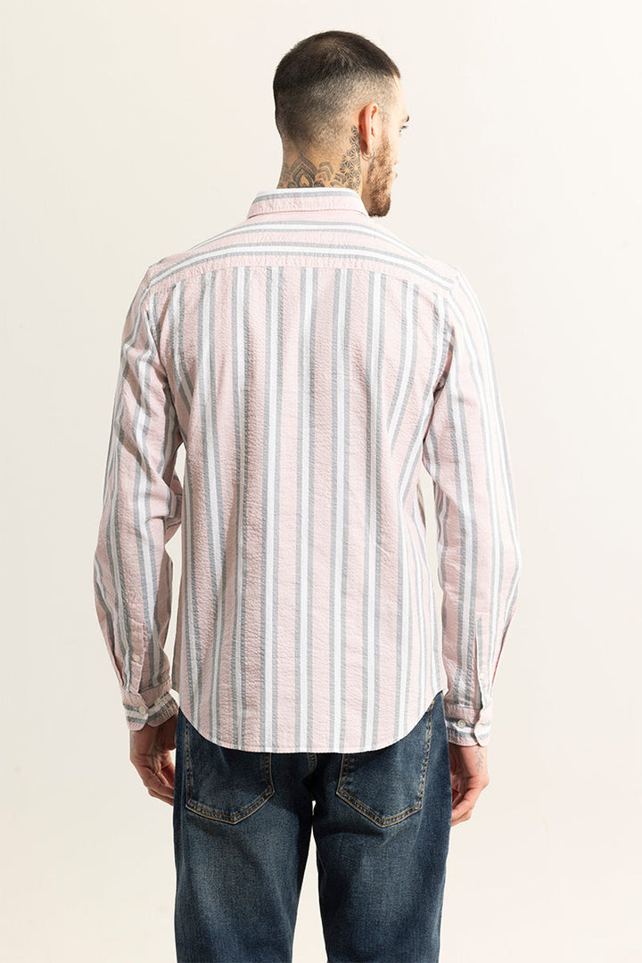 City Chic Pink Stripe Seersucker Shirt