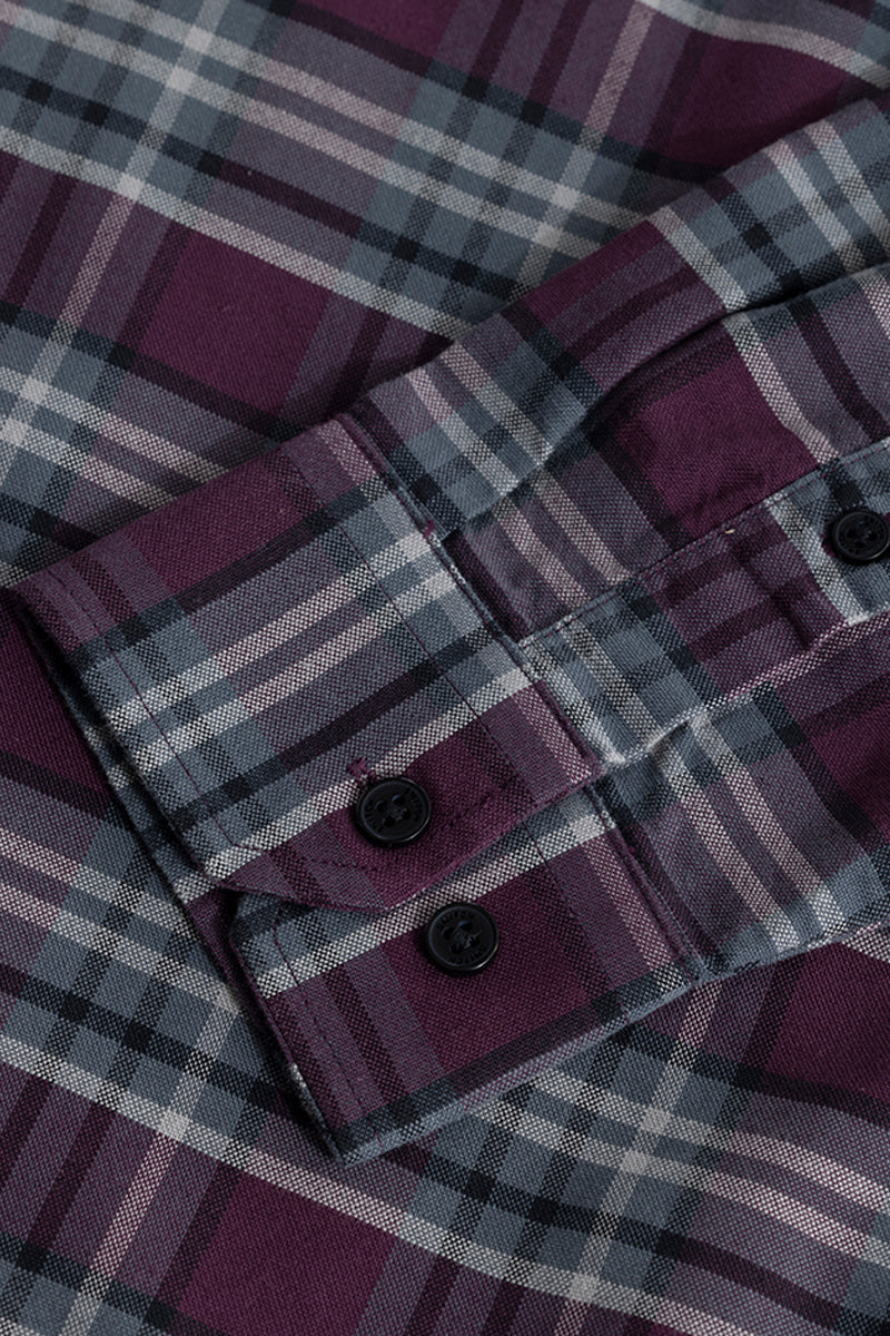 Unconventional Purple Tartan Twist Shirt