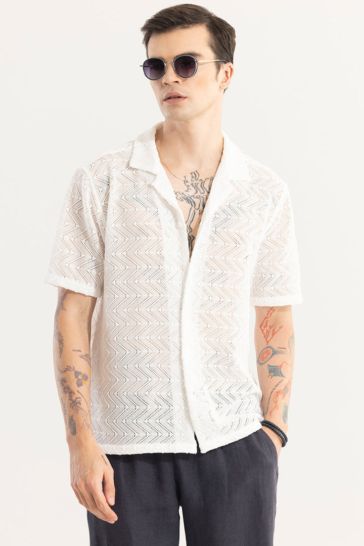 White Cross Arrow Design Hakoba Shirt