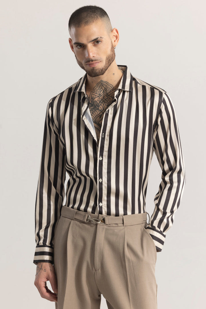 Cream Stripe Silken Vogue Shirt