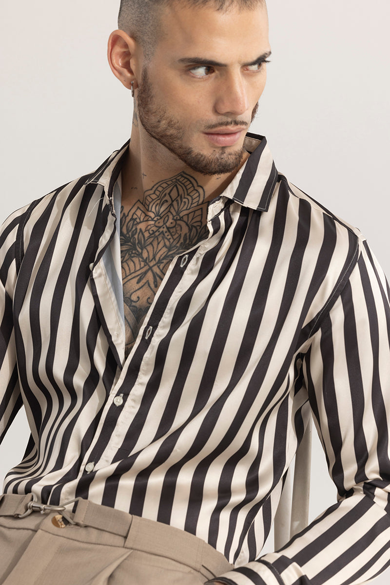 Cream Stripe Silken Vogue Shirt