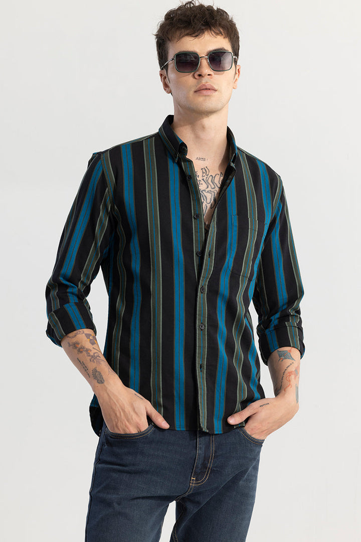 Gleam Stripe Black Shirt