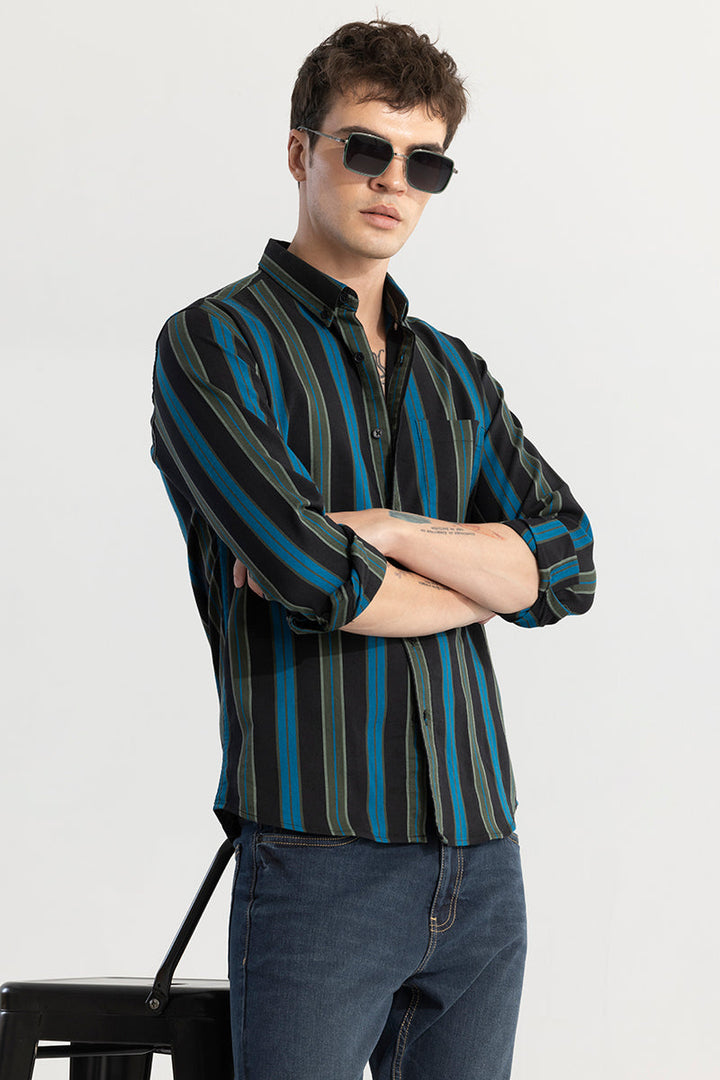 Gleam Stripe Black Shirt