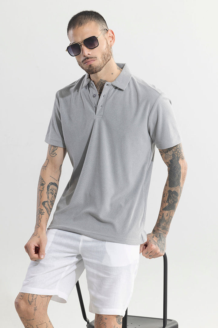 Terry Grey Radiance Polo T-Shirt
