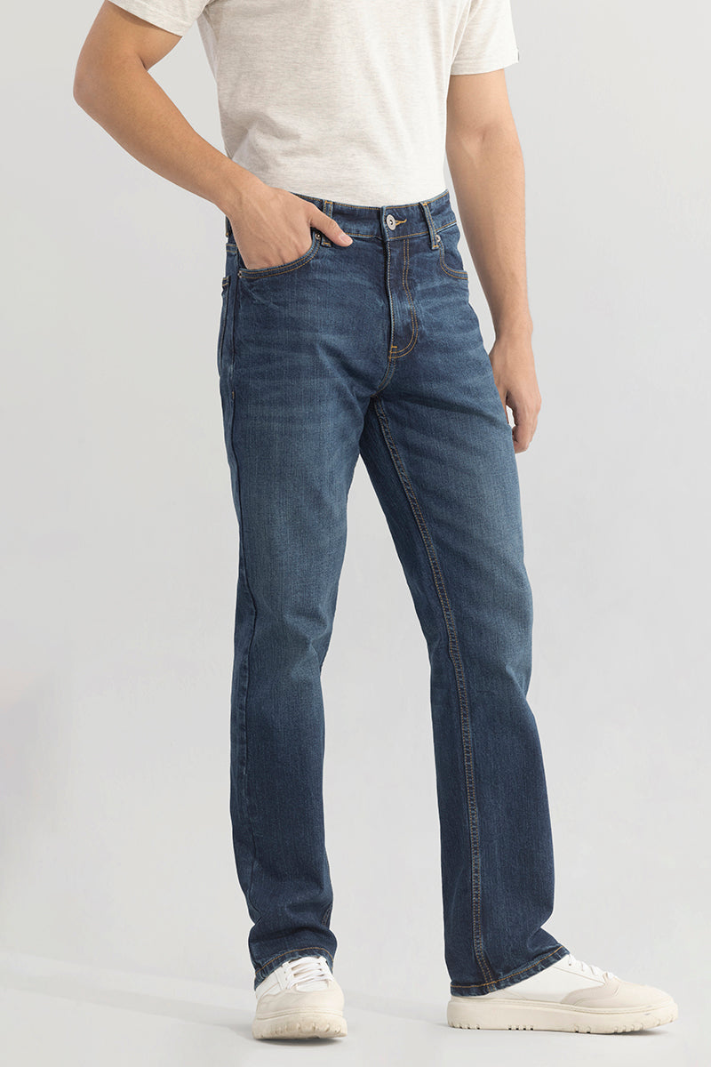 Skyline Washed Blue Straight Fit Jeans