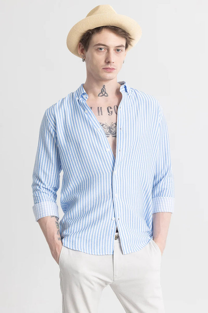 Sophisticated Light Blue Striped Shirt