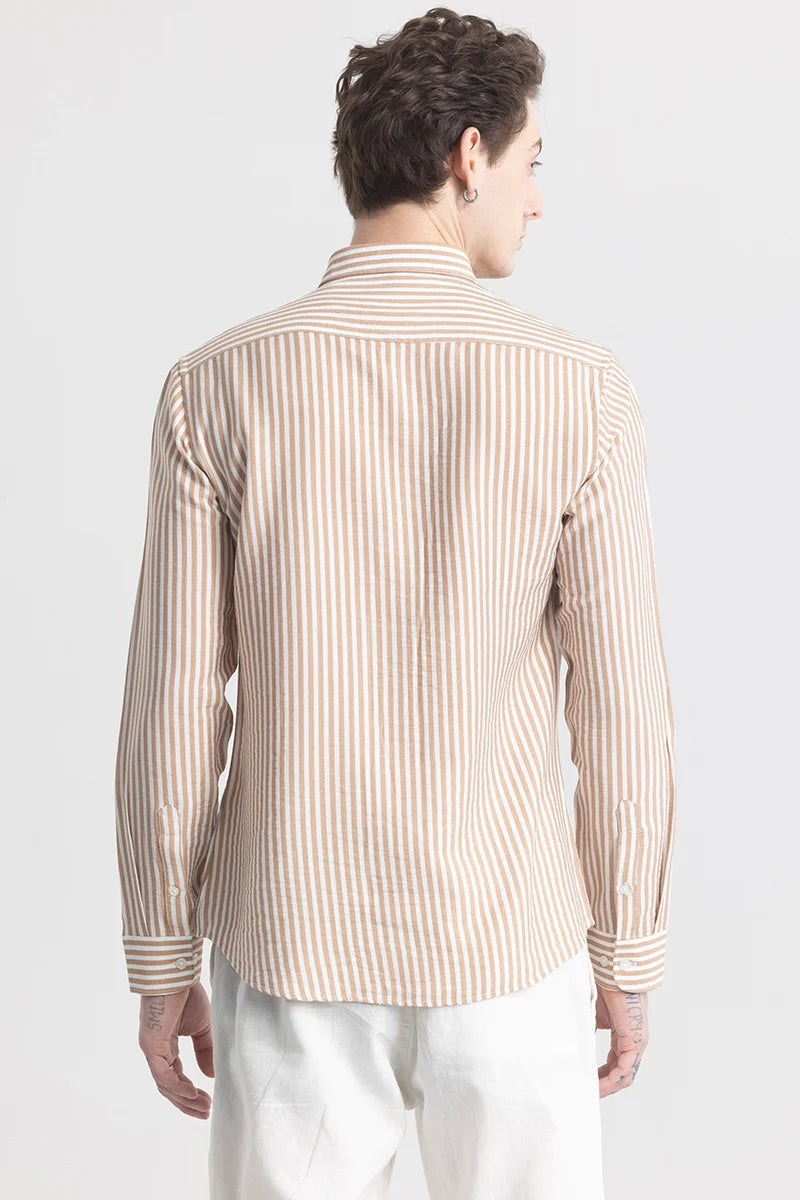 Sophisticated Beige Striped Shirt