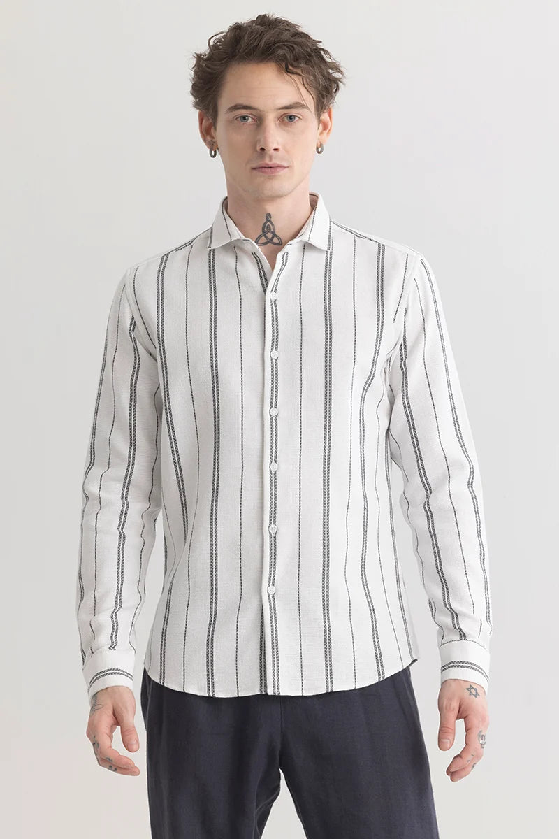 Ebony Stripe White Timeless Shirt