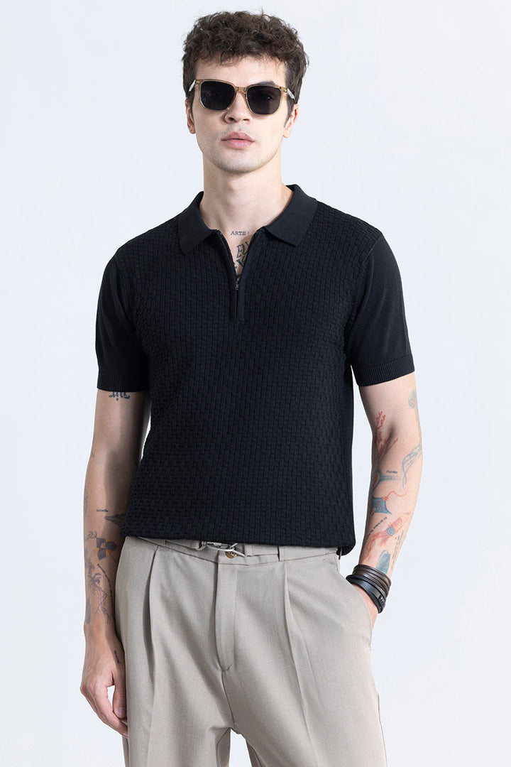 Elegant Black Polo T-Shirt