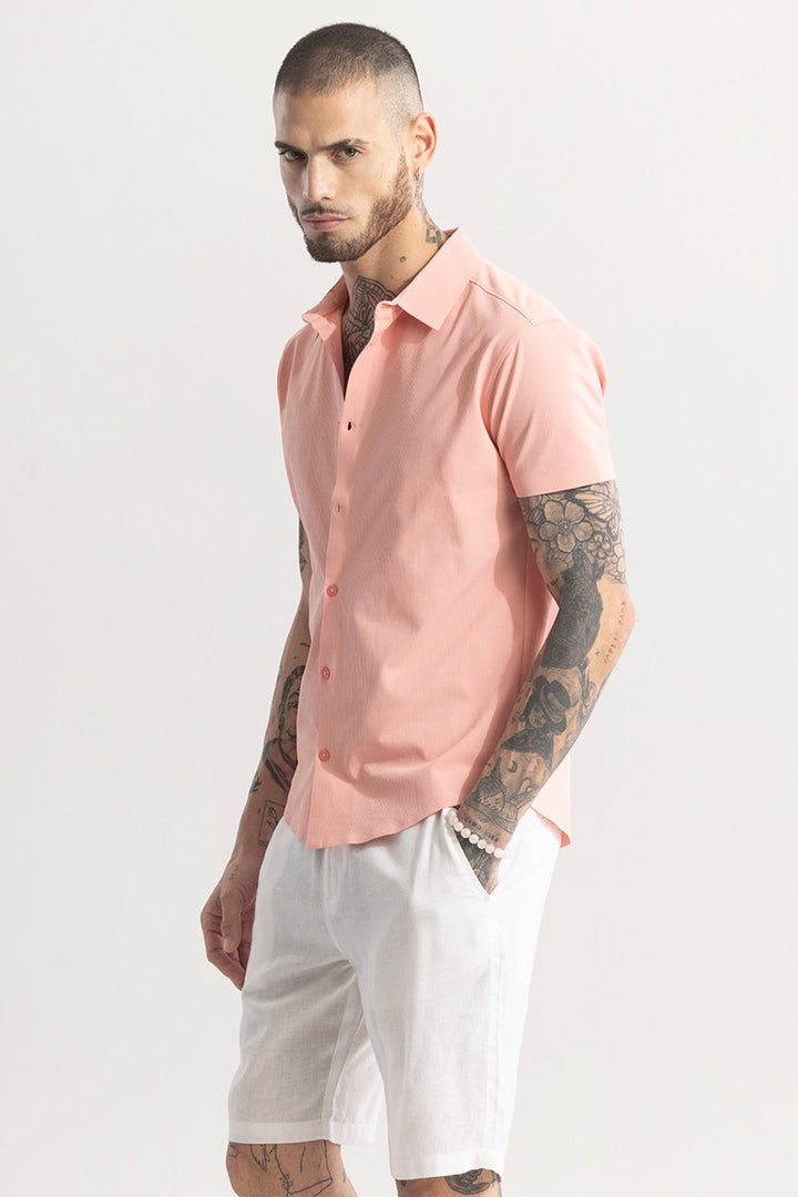 Versatile Light Peach Plain Shirt