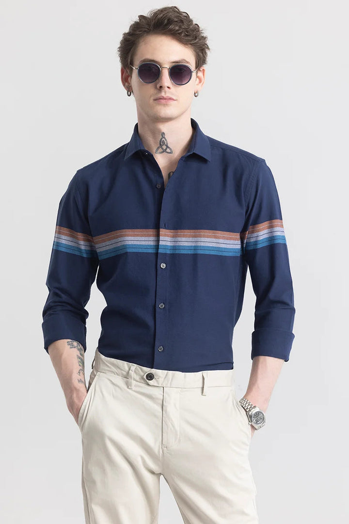 Stripelush Signature Navy Blue Stripe Shirt