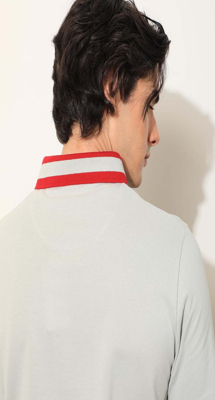 Sleek Contrast Collar Knit Polo