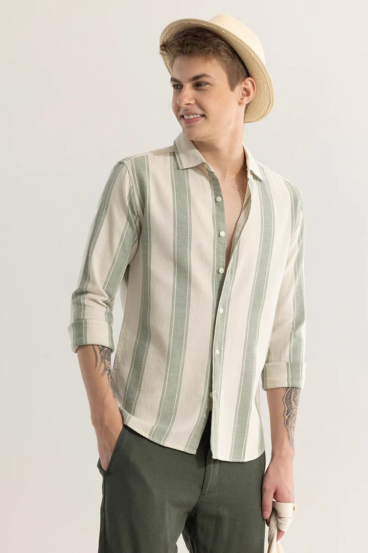Contemporary Olive Stripe Shirt