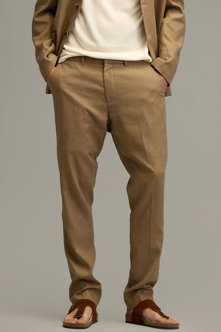 Metropolitan Khaki Linen Trousers