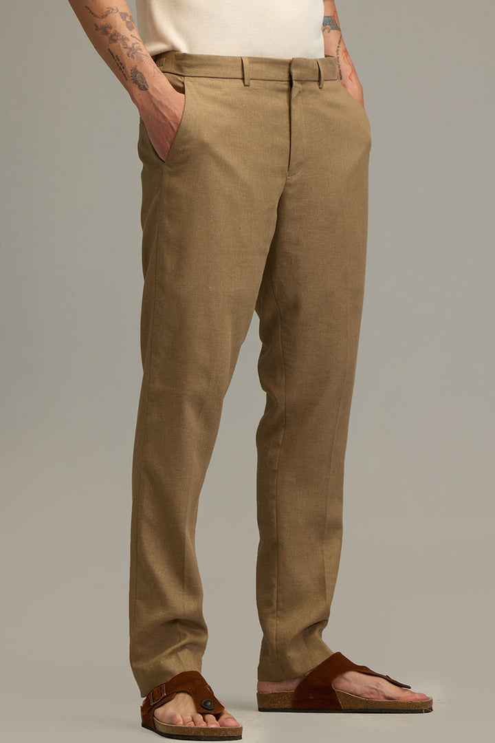 Metropolitan Khaki Linen Trousers