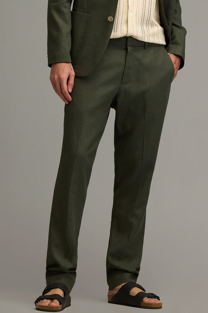 Cosmopolitan Olive Linen Trousers