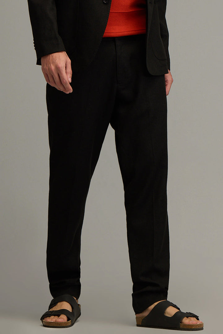 Metropolitan Black Linen Trousers