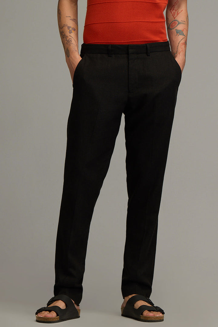 Metropolitan Black Linen Trousers