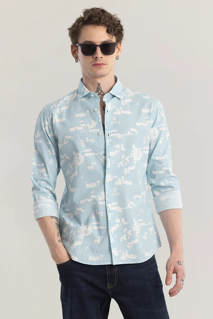 Versatile Pixelique Blue Shirt