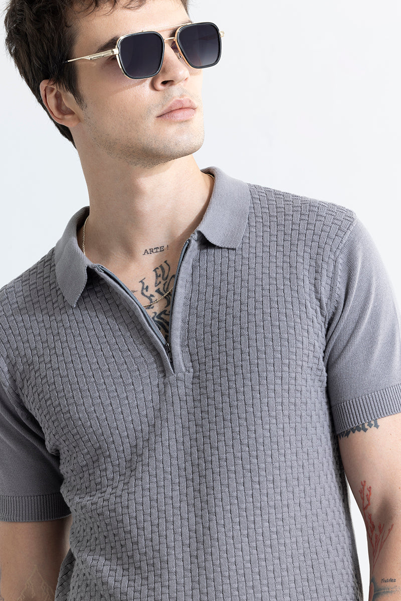 Elegant Grey Polo T-Shirt