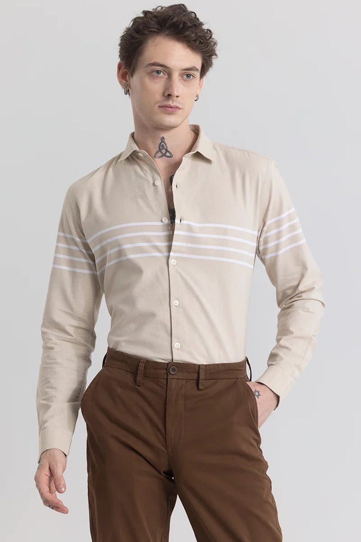 Sandy Trail Beige Stripe Shirt
