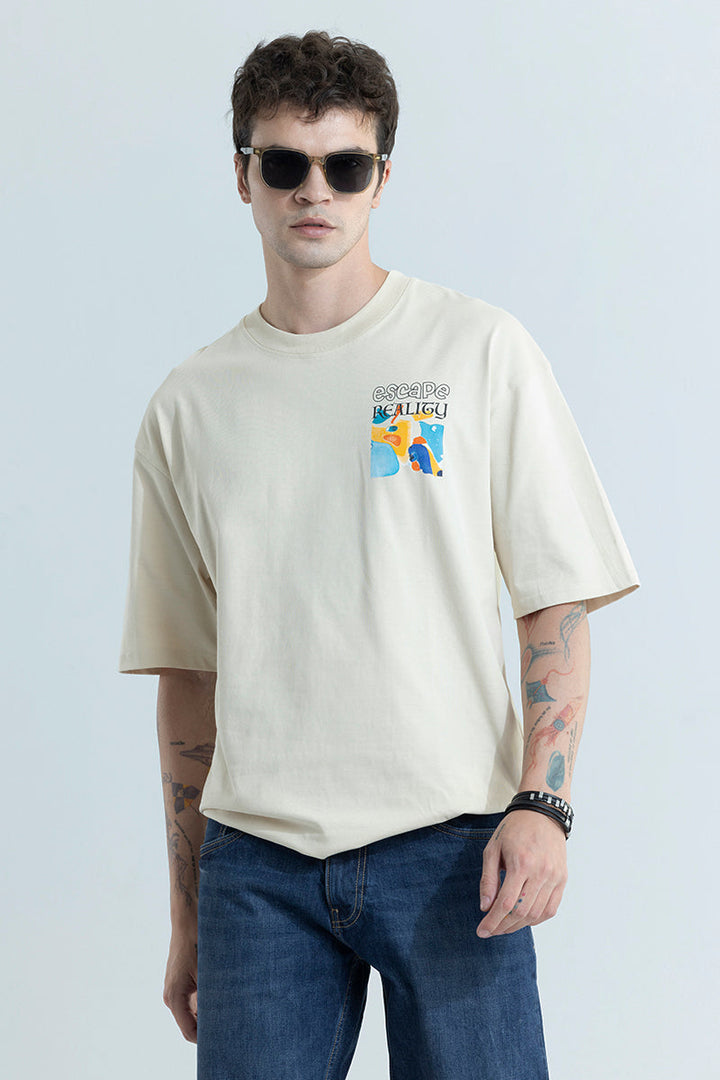 Creamy Oasis Oversized T-Shirt