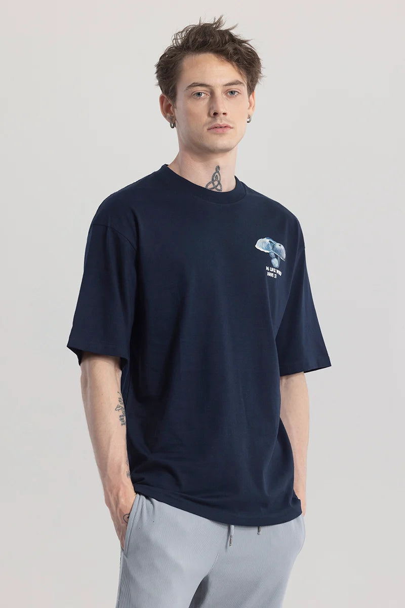 Orbit Navy Blue Oversized T-Shirt
